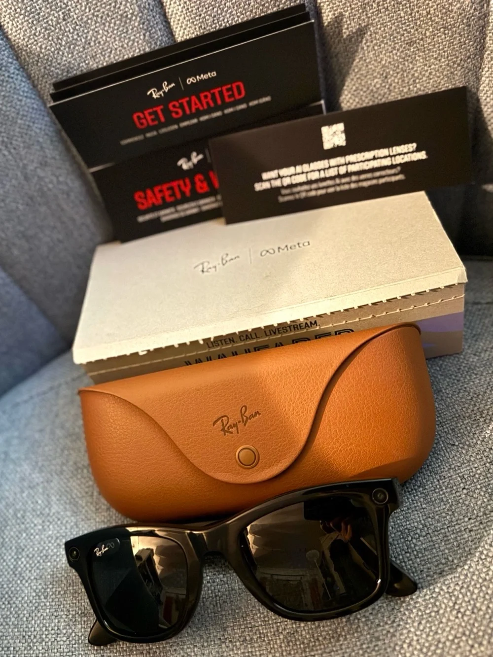 Ray-Ban Smart Sunglasses — Black Frame with Green Lenses